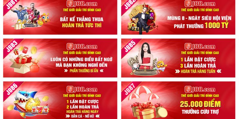 Nhà cái J88 hoàn trả slots tuần 1 lần cược 3 lần hoàn trả